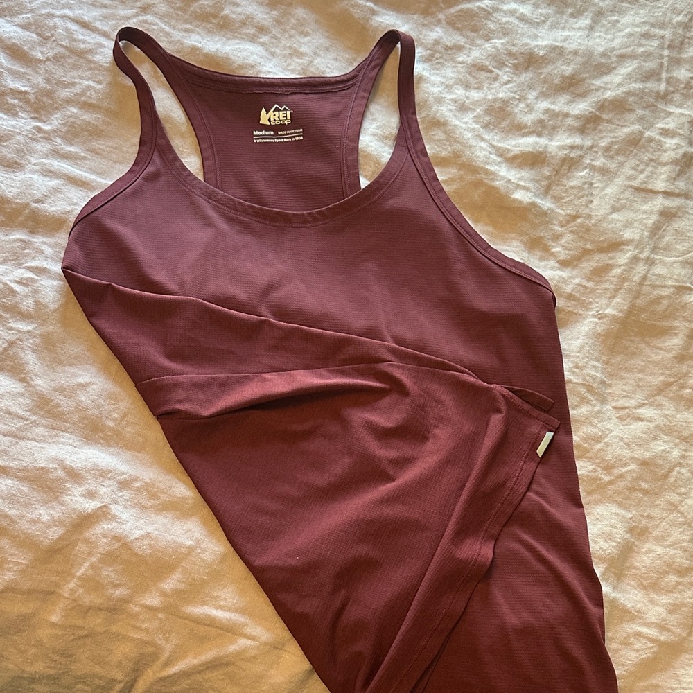 REI Maroon Flowy Tank Top